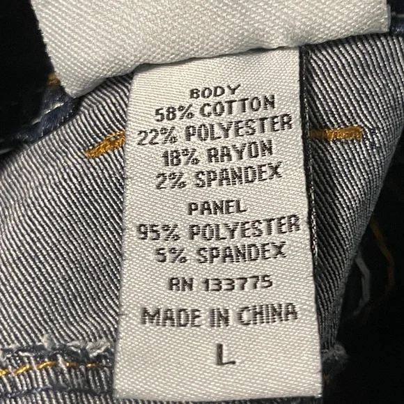 oh! mamma Maternity Jeans Sz L Dark Blue Low Rise Full Panel 5 Pocket Stretch - Picture 8 of 9